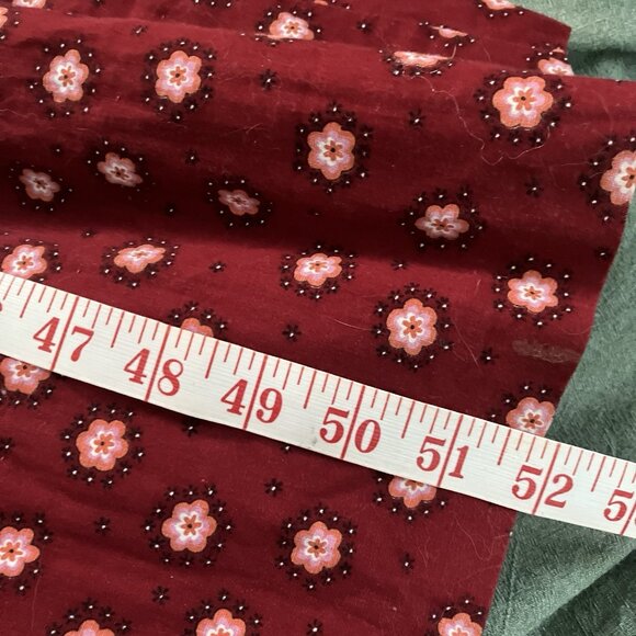 Vintage Handmade Prairie Dress Bonnet Historical Reenactment Calico Red Pioneer - Picture 9 of 13